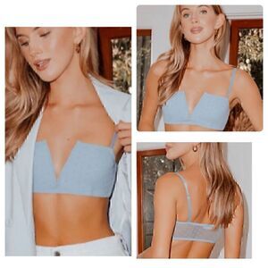 NWT   Free People Baby Blue “The Rain” Sierra Bandeau Small